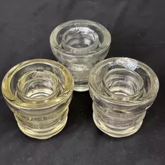 Lot of 3 Armstrong DP1 Clear Glass Power Insulators 