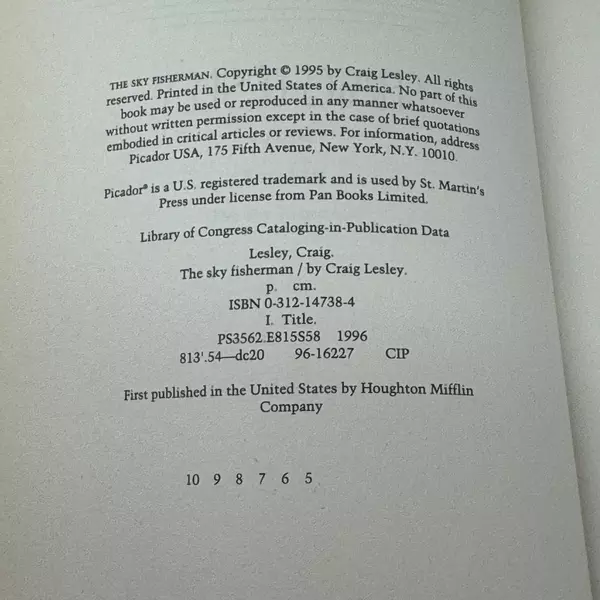 The Sky Fisherman by Craig Lesley Hardcover Novel Fiction Book