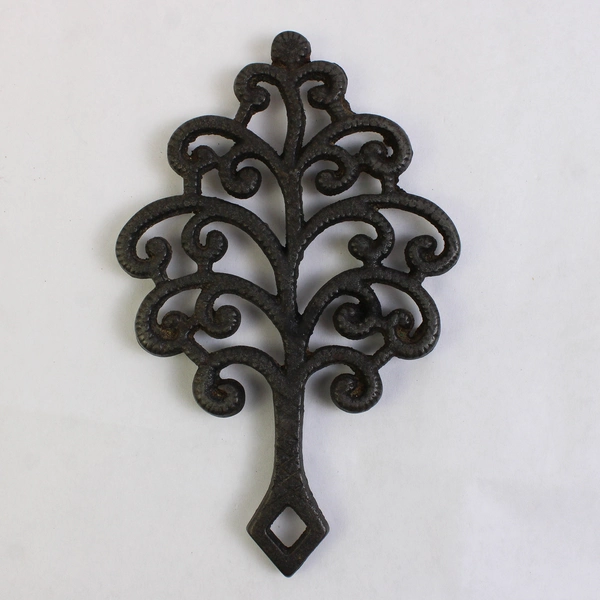 Vintage Unbranded Footed Cast Iron Trivet Hot Plate 8.75" x 5.5"