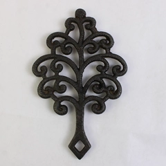 Vintage Unbranded Footed Cast Iron Trivet Hot Plate 8.75" x 5.5"