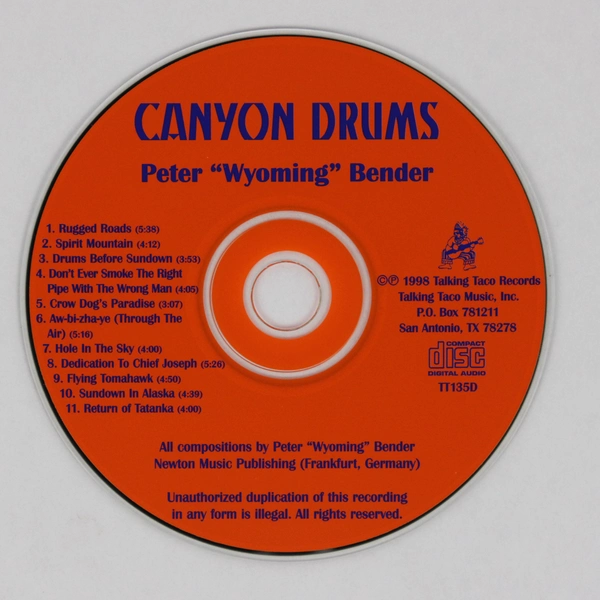 Peter Wyoming Bender's Canyon Drums CD An Exploration of Native Drumming 1998