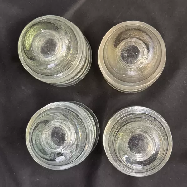Lot of 4 Hemingray 17 Clear Glass Telephone Insulators