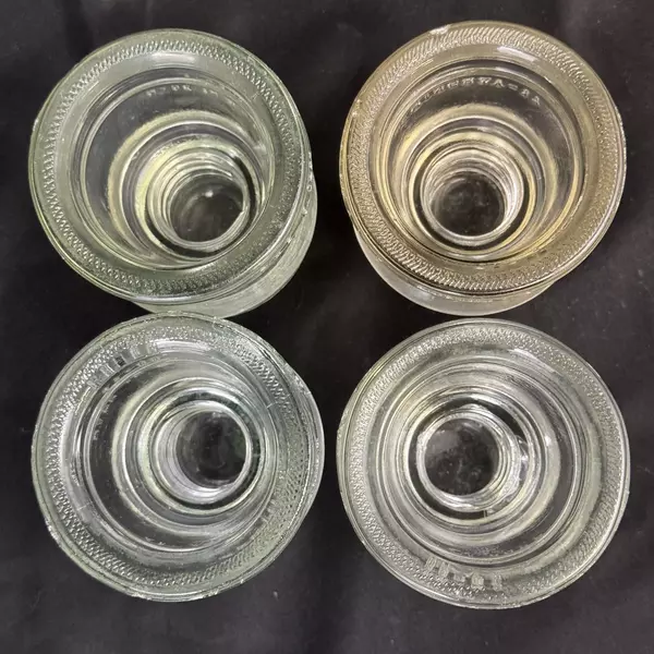 Lot of 4 Hemingray 17 Clear Glass Telephone Insulators