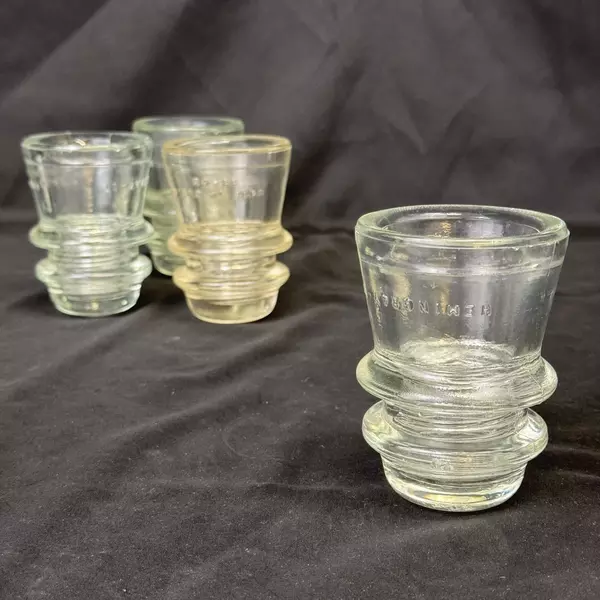 Lot of 4 Hemingray 17 Clear Glass Telephone Insulators