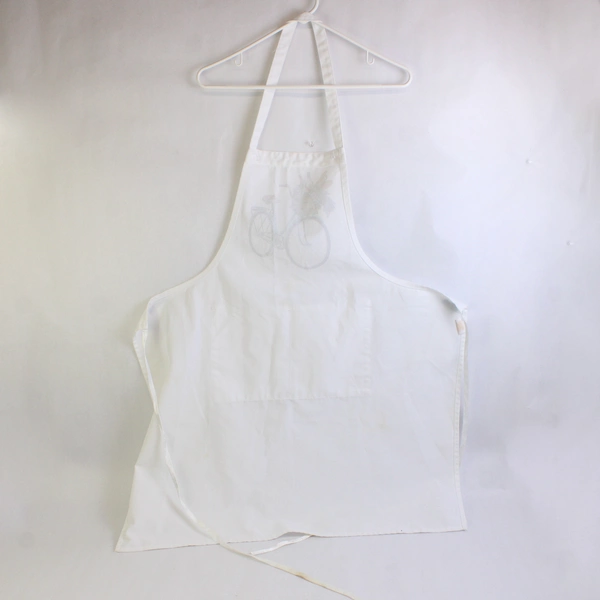Unbranded White Bib Aprons With Printed Bike Bread Wine