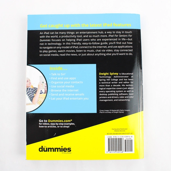 iPad for Seniors for Dummies by Dwight Spivey 11th Edition 2019 Book Guide