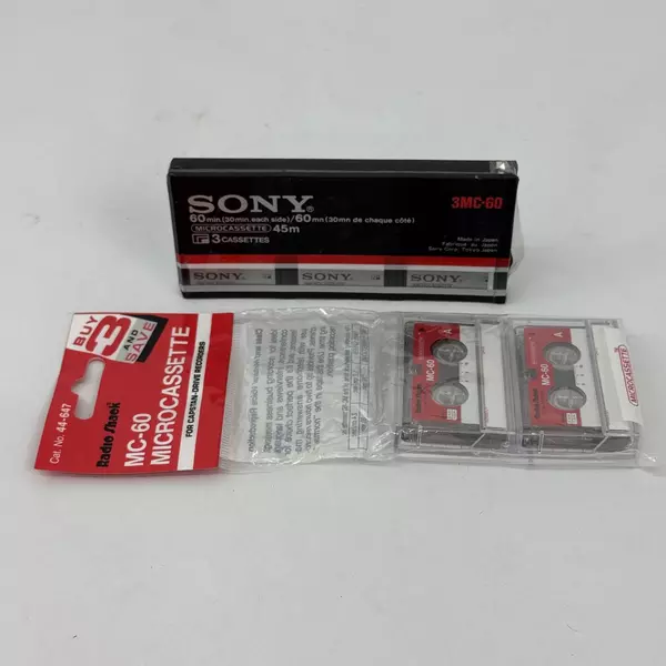 Lot of 5 New Micro Cassette Tapes Sony and TDK 60 Minute