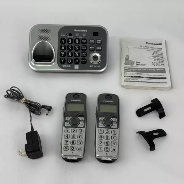Panasonic KX-TG7741 2 Handset Telephone Set Link to Cellular Bluetooth 6.0