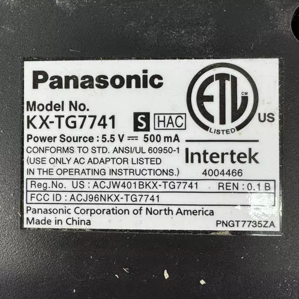 Panasonic KX-TG7741 2 Handset Telephone Set Link to Cellular Bluetooth 6.0