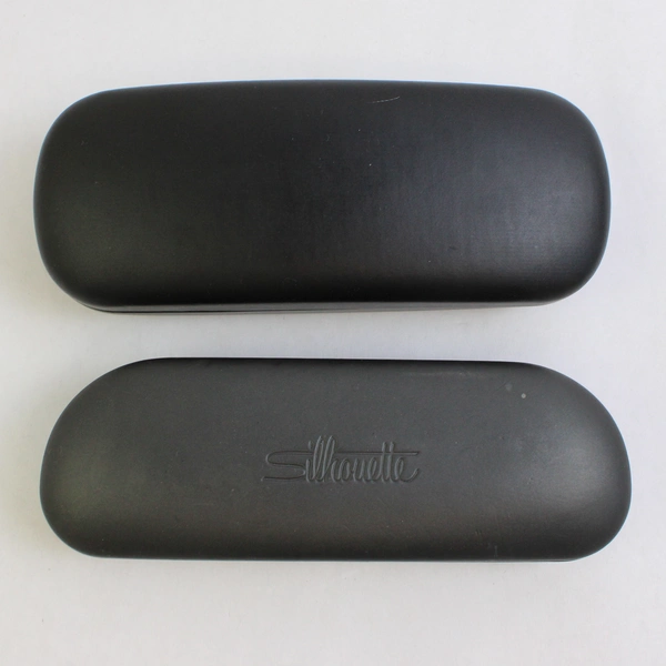 Lot of 2 Hard Shell Eyeglass Cases Only Silhouette Unbranded Black Eyeglasses