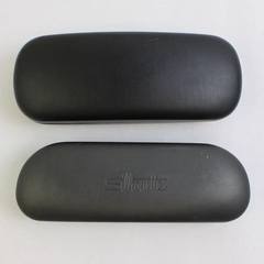 Lot of 2 Hard Shell Eyeglass Cases Only Silhouette Unbranded Black Eyeglasses