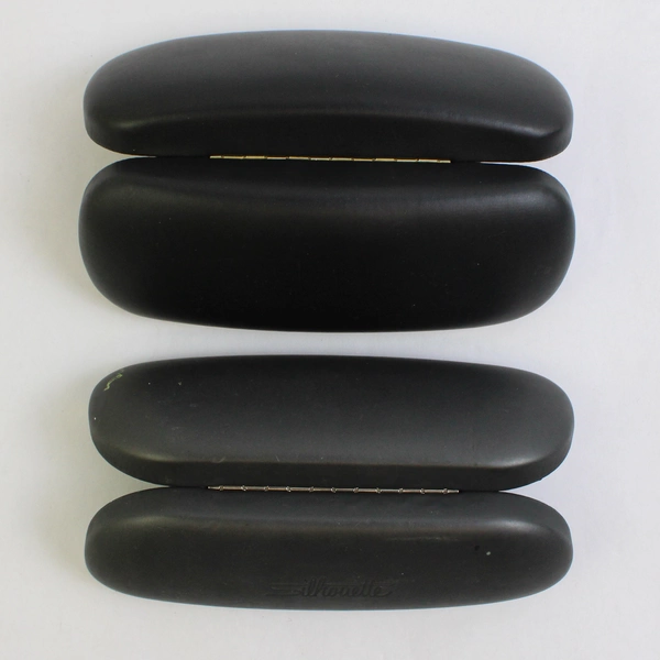 Lot of 2 Hard Shell Eyeglass Cases Only Silhouette Unbranded Black Eyeglasses