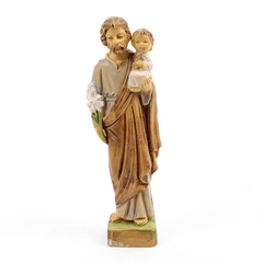 Vintage Saint Joseph and Baby Jesus Resin Figure 3.75" Made in Italy