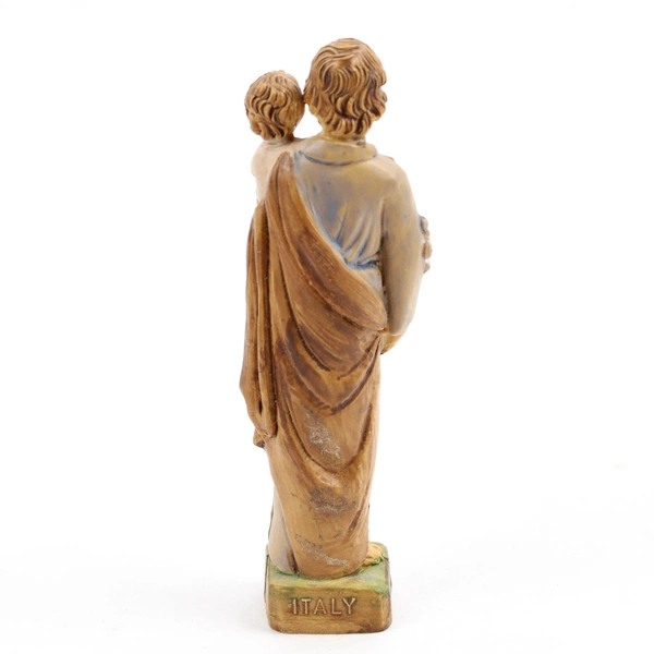 Vintage Saint Joseph and Baby Jesus Resin Figure 3.75" Made in Italy