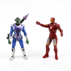 Lot of 2 Hasbro Marvel Action Figures Iron Man and Skrull Soldier 4"