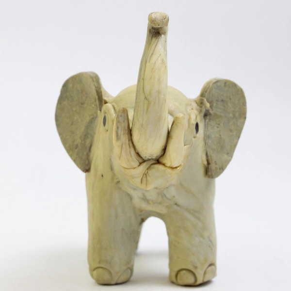 Lot Of 2 Matching Handmade Unmarked Elephant Figurines 3" Tall