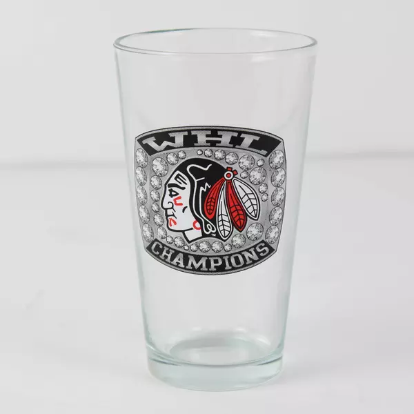 Portland Winterhawks WHL Champions Clear Drinking Glass 5.75" Tall