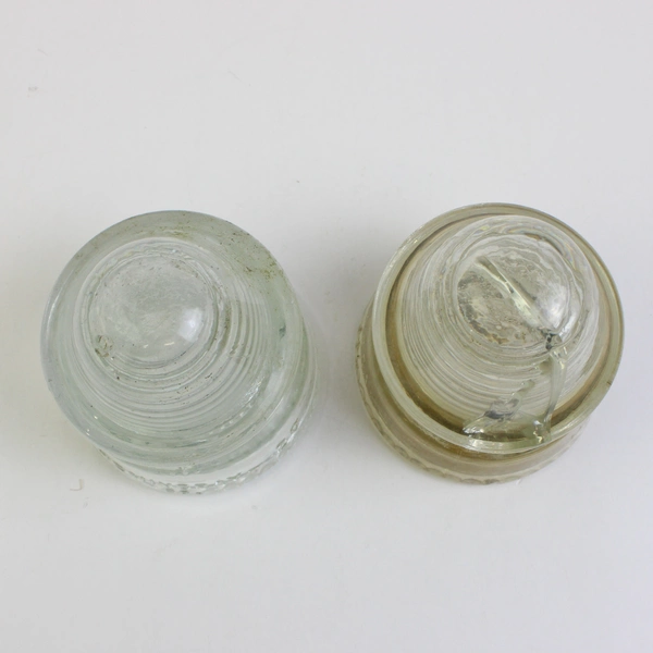 Lot Of 2 Vintage Hemingray No. 19 & 20 Clear Glass Telephone Pole Insulator