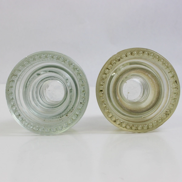 Lot Of 2 Vintage Hemingray No. 19 & 20 Clear Glass Telephone Pole Insulator