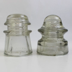 Lot Of 2 Vintage Whitall Tatum No. 5 & Armstrong No. 2 Telephone Pole Insulator