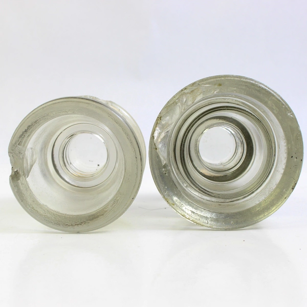 Lot Of 2 Vintage Whitall Tatum No. 5 & Armstrong No. 2 Telephone Pole Insulator