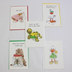 Lot of 5 Vintage Suzy's Zoo Visits by Current Get Well Cards