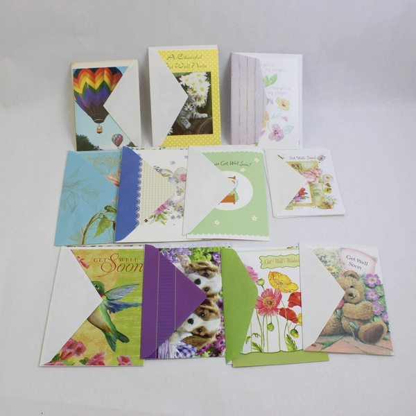 Lot of 13 Get Well Greeting Cards With Envelopes