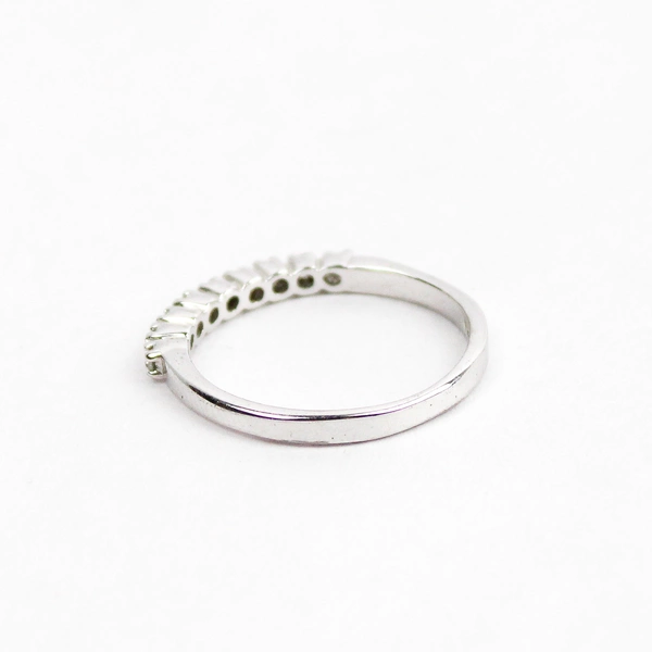 Women's 18K White Gold Plated Diamond Anniversary Ring Size 7