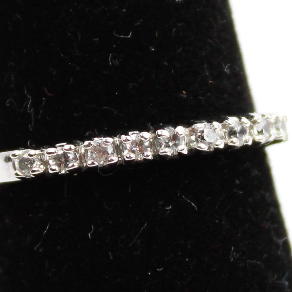 Women's 18K White Gold Plated Diamond Anniversary Ring Size 7