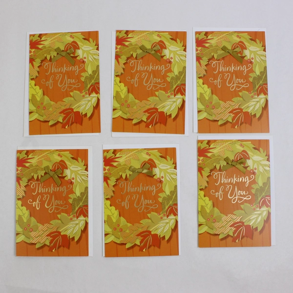 Lot of 6 Connections from Hallmark Thinking of You Thanksgiving Greeting Cards
