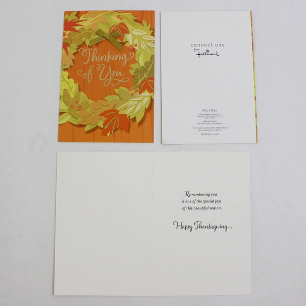Lot of 6 Connections from Hallmark Thinking of You Thanksgiving Greeting Cards