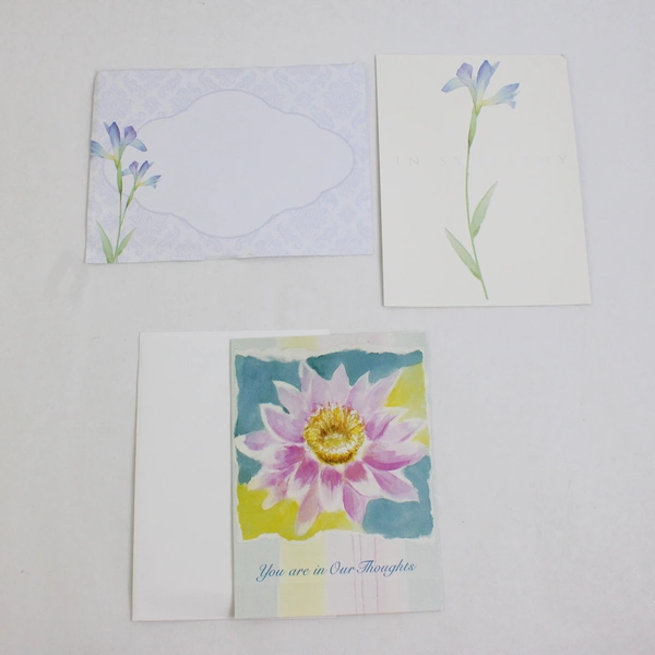 Lot of 7 Sympathy Greeting Cards with Envelopes