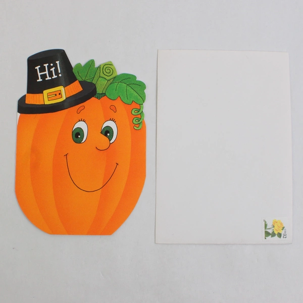 Vintage Hallmark Crown Thanksgiving Pumpkin Greeting Card with Envelope