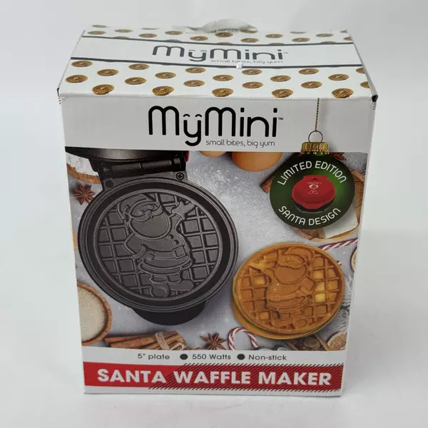 2024 Nostalgia Products My Mini Santa Waffle Maker New