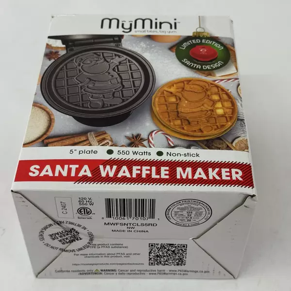 2024 Nostalgia Products My Mini Santa Waffle Maker New