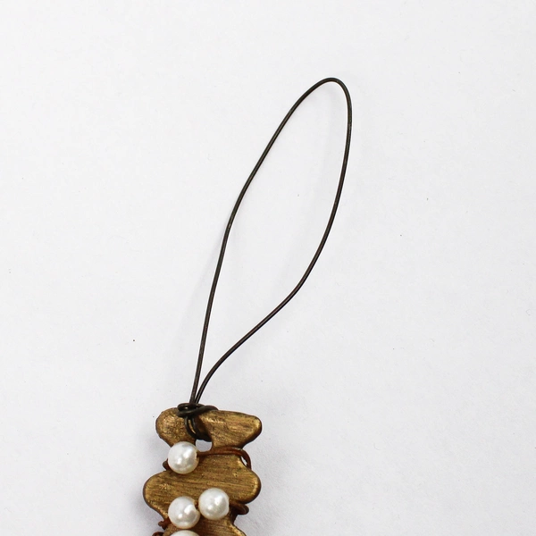 Unbranded Beaded Metal Cross Hanging Ornament Decoration 7.25" x 4.5"