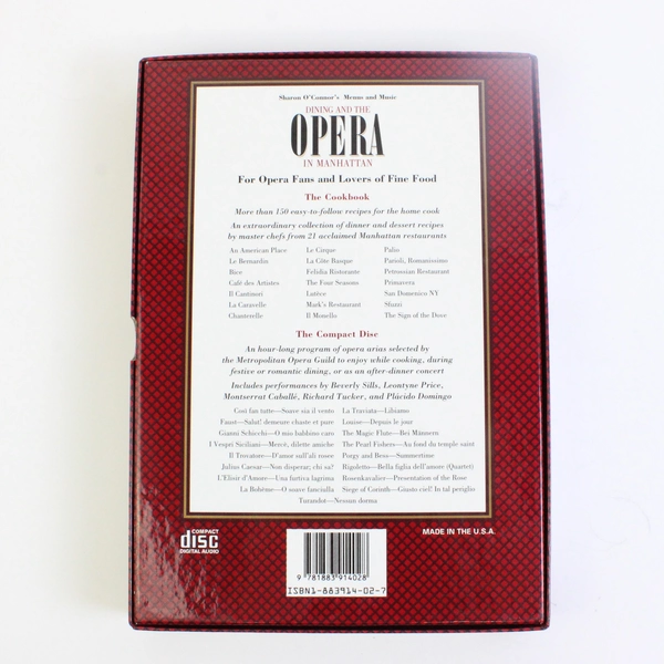 Sharon O'Connor's Menus And Music Dining & the Opera in Manhattan Book & CD VIII