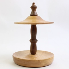 Hand Turned Wood Jewelry Carousel Dresser Handmade By William Geary 6.5" Tall