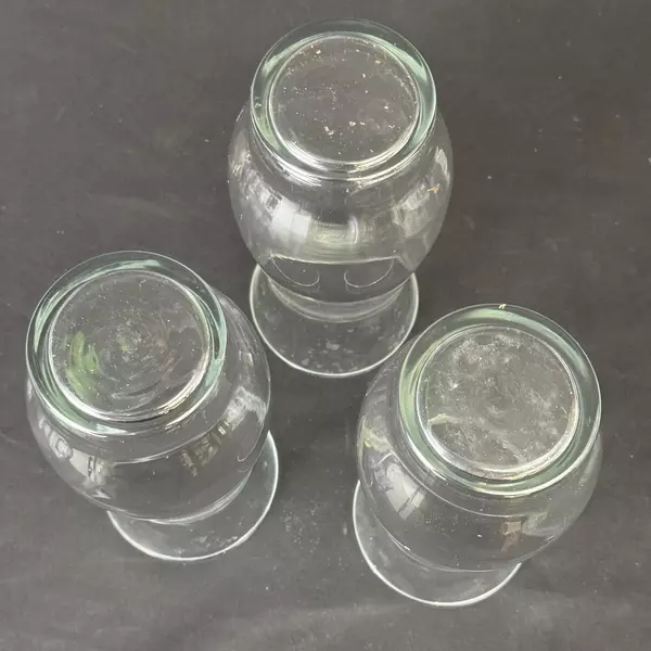 Set of 3 Clear Glass Chimney Shaped Vases 8.5 Inch