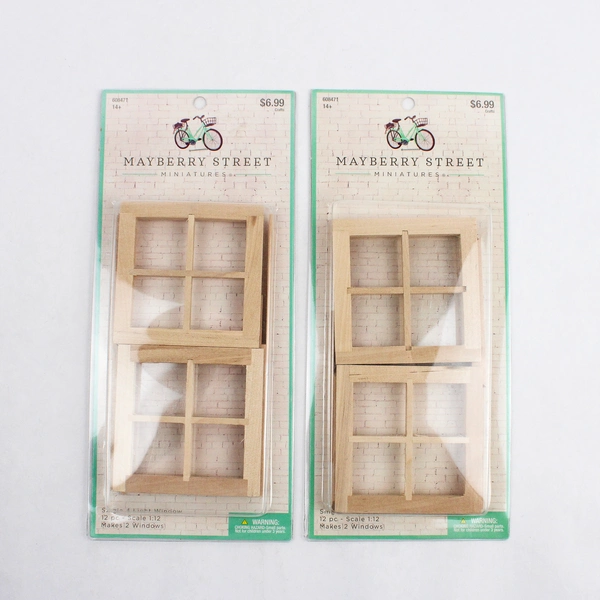 Lot Of 2 Mayberry Street Miniatures Single 4 Light Windows 1:12 Scale