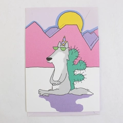 Vintage Boynton Tri-Fold Birthday Greeting Card Desert Coyote Illustration