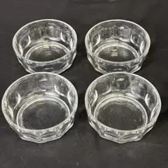 Set of 4 Arcoroc Britannia Thumbprint Glass Dessert Or Salad Bowls 4.25 Inch