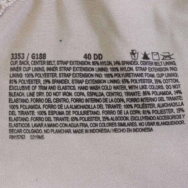 Hanes Beige Nude Unlined Underwired T-Shirt Bra Women's Size 40DD