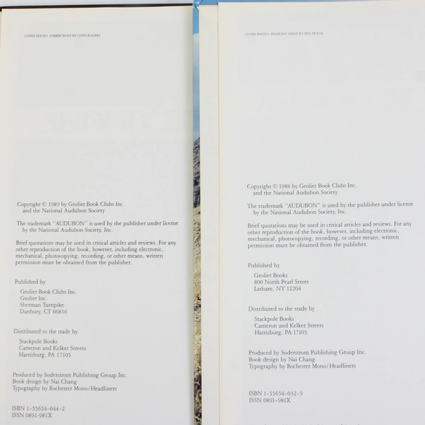 Lot of 2 Audubon Nature Yearbooks 1988 & 1989 Hardcover Grolier Books