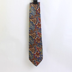 Pierre Balmain Men's Blue Red Green Floral Patterned Silk Necktie Extra Long 64"