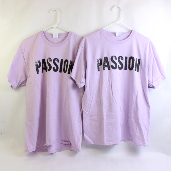 Lot of 2 Port & Company HumanGood Lavender Purple Cotton T-Shirts Adult Large