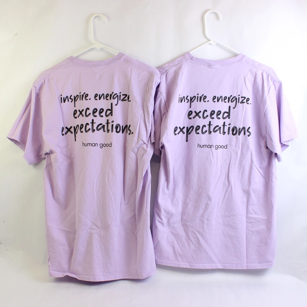 Lot of 2 Port & Company HumanGood Lavender Purple Cotton T-Shirts Adult Large