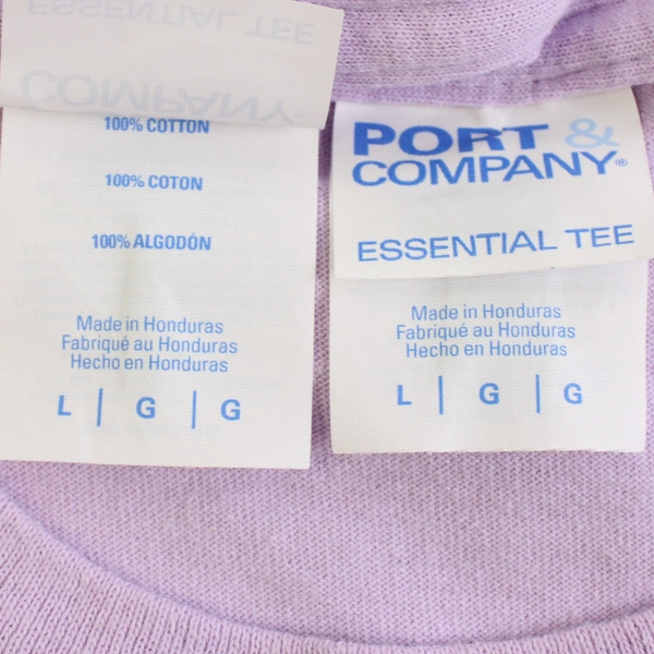 Lot of 2 Port & Company HumanGood Lavender Purple Cotton T-Shirts Adult Large