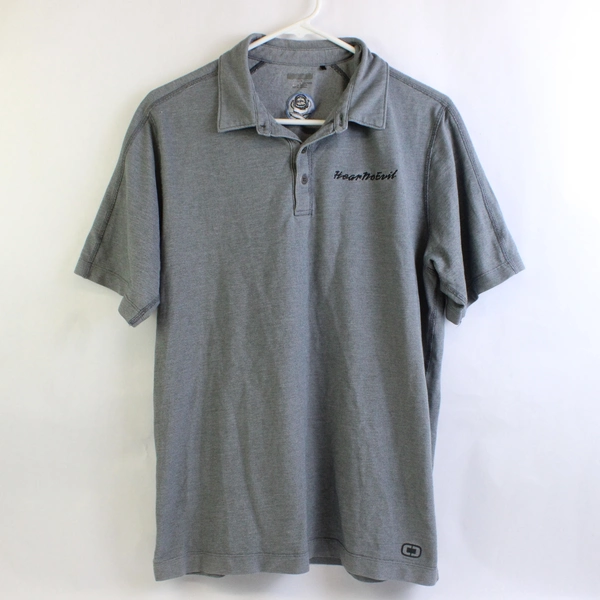 Hear No Evil Embroidered Gray Polo Shirt Men's Size Large