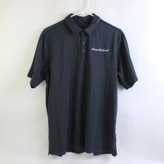 Hear No Evil Embroidered Charcoal Gray Polo Shirt Men's Size Large